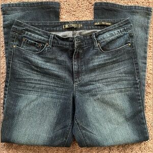 Kim Kardashian premium denim women's jeans curvy skinny dark wash blue size 14